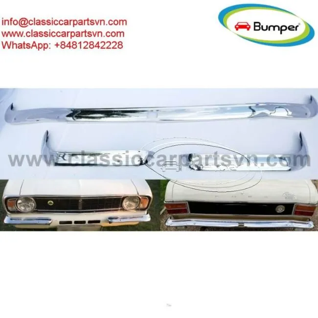 Ford Lotus Cortina MK2 bumpers (1966-1970) (front bumper in 2 parts) Image 1